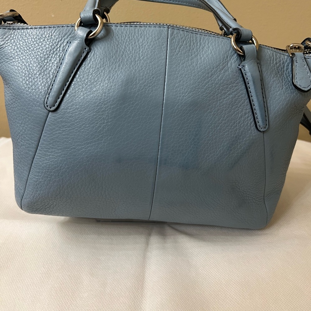 Coach Kelsey Kelsey Blue Leather Satchel Crossbody - Picture 9 of 14